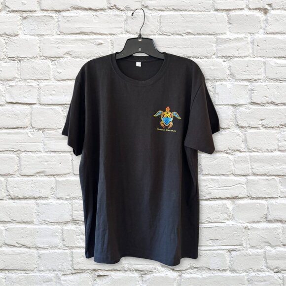Other - Men’s Large Black Graphic Tee – Roatán Honduras Tribal Turtle Print – Never Worn
